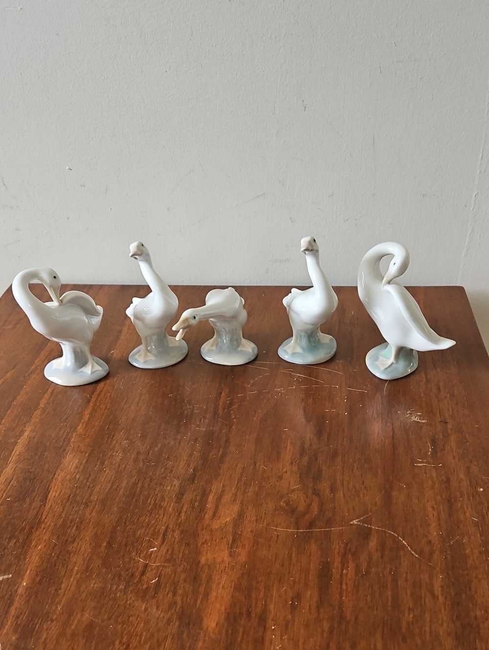 Vintage Lladro A Gaggle Off Geese 5 Figures